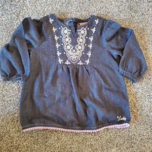 Lucky Brand 12 month embroidered jean shirt